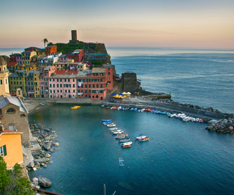 Das Vernazza, Cinque Terre, Italy, Ligurian Sea Wallpaper 480x400