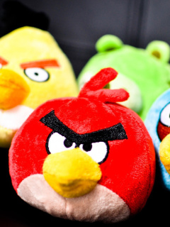 Fondo de pantalla Plush Angry Birds 240x320