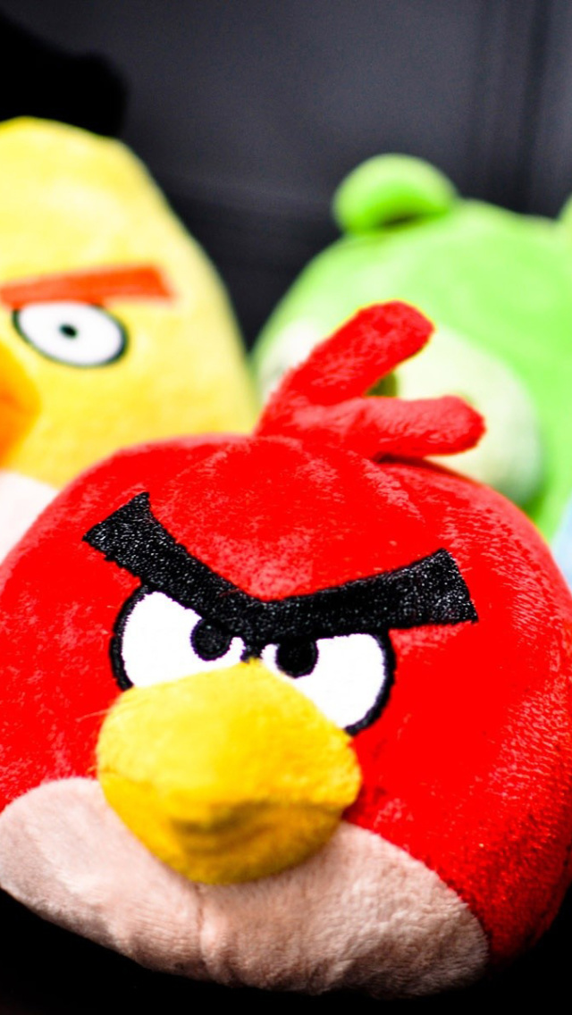 Plush Angry Birds wallpaper 640x1136