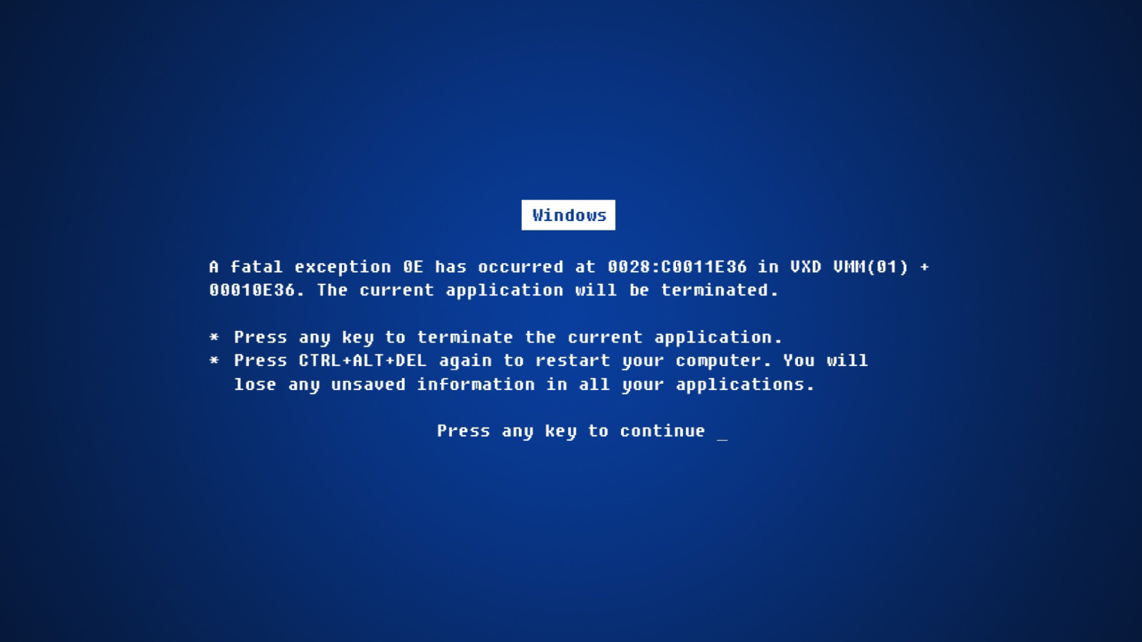 Error Microsoft screenshot #1 1600x900