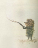 Hedgehog In Fog Russian Cartoon wallpaper 128x160