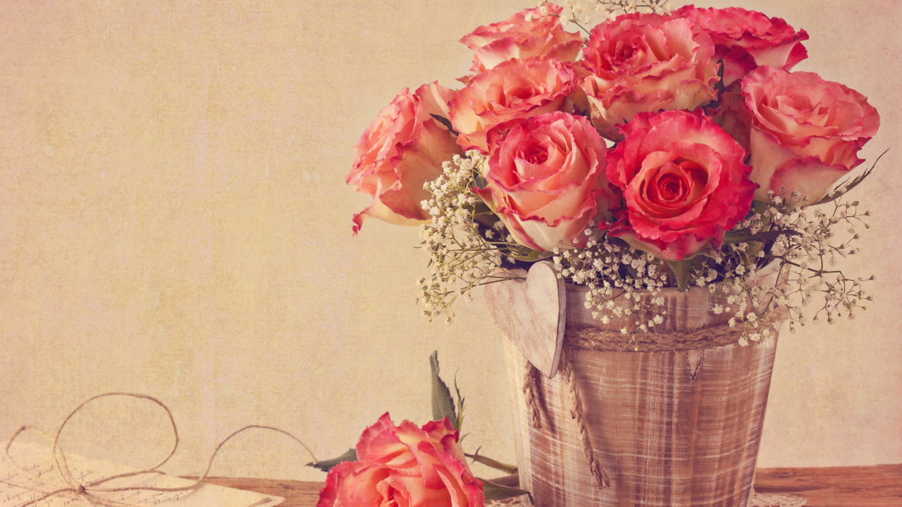 Fondo de pantalla Vintage Roses 1280x720