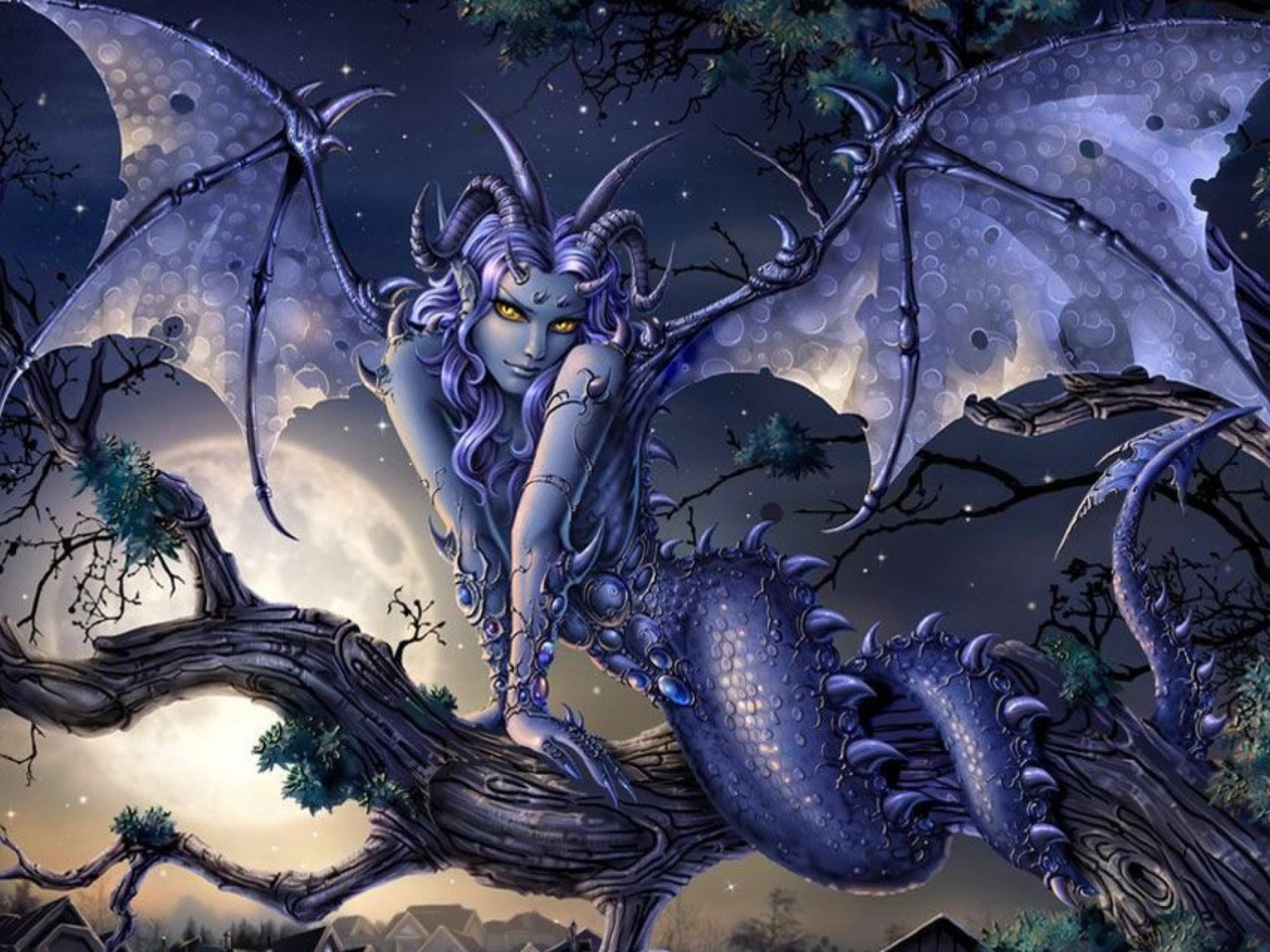 Vamp Devil Dragongirl wallpaper 1600x1200