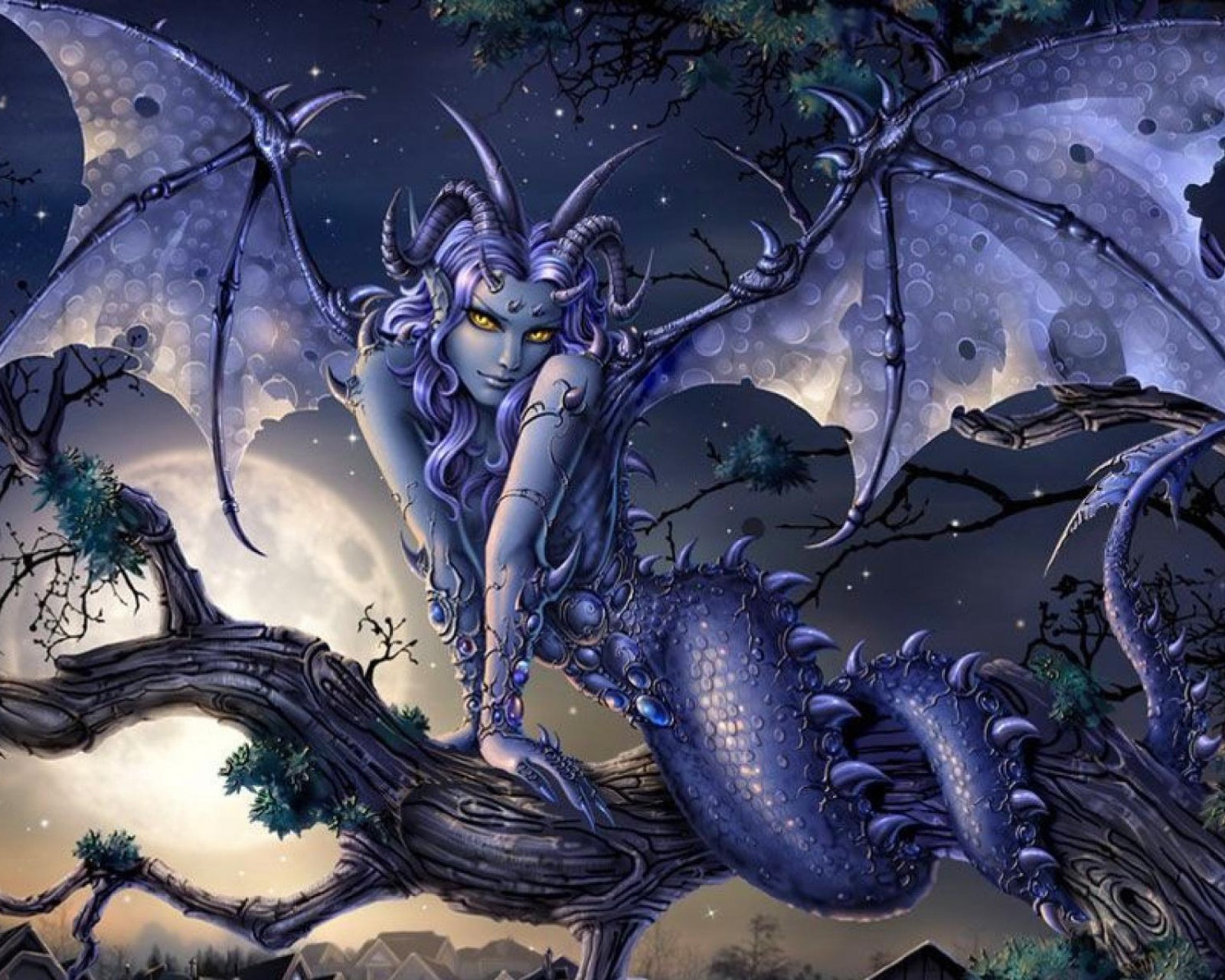 Vamp Devil Dragongirl wallpaper 1600x1280