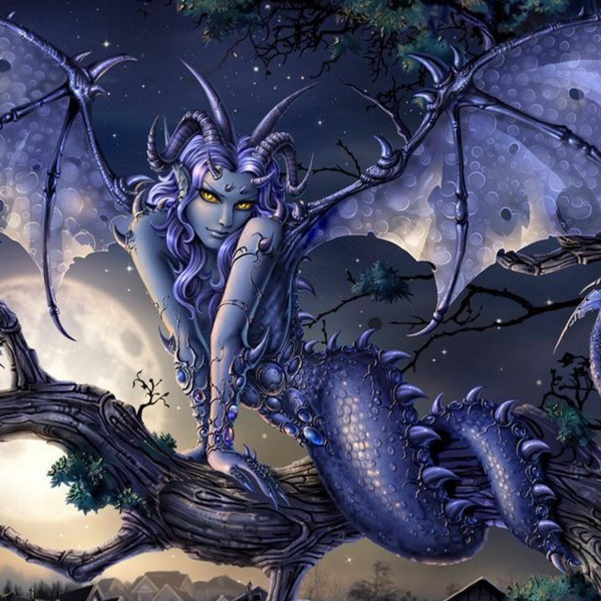Das Vamp Devil Dragongirl Wallpaper 2048x2048