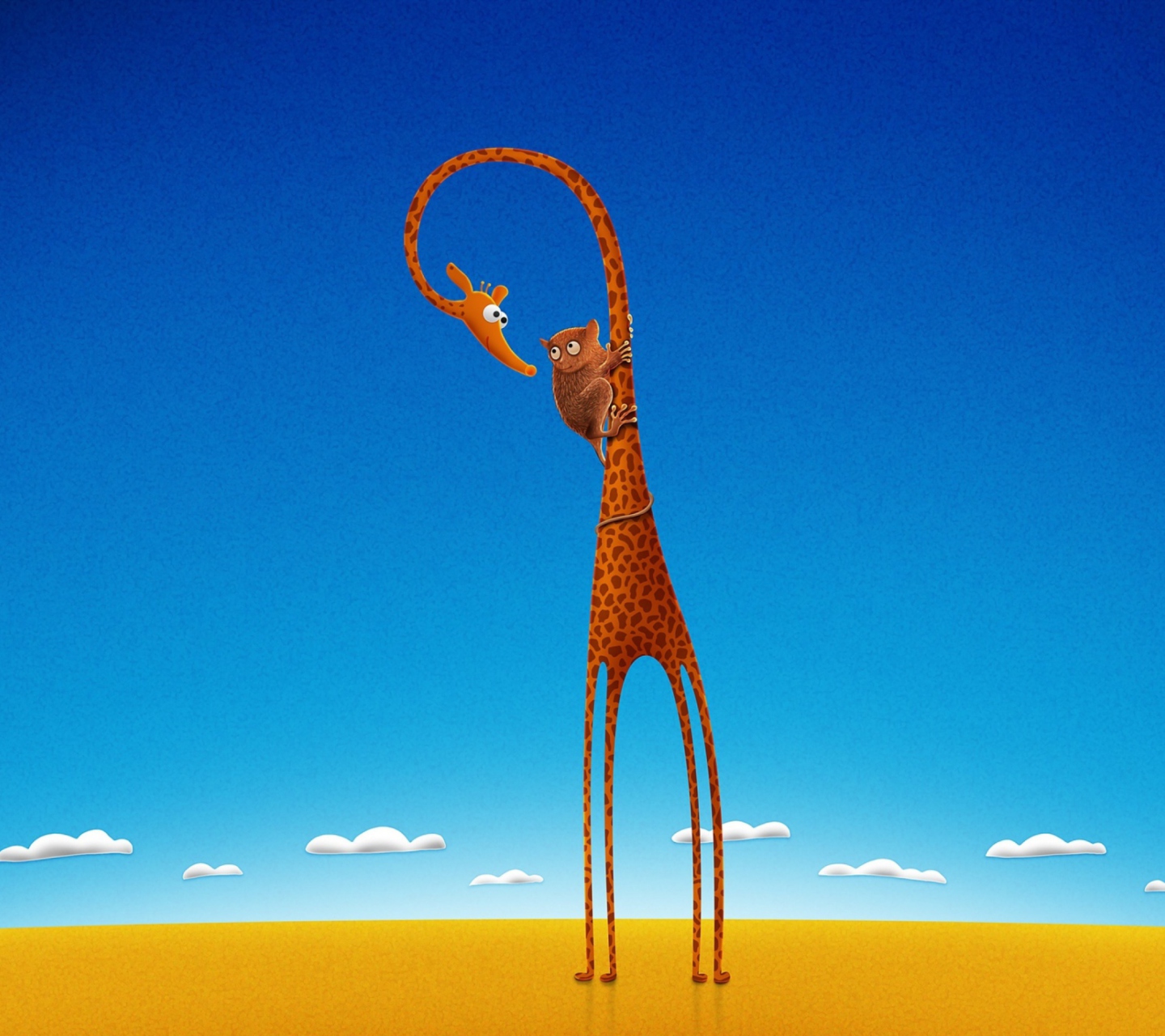 Fondo de pantalla Funny Giraffe With Friend 1440x1280