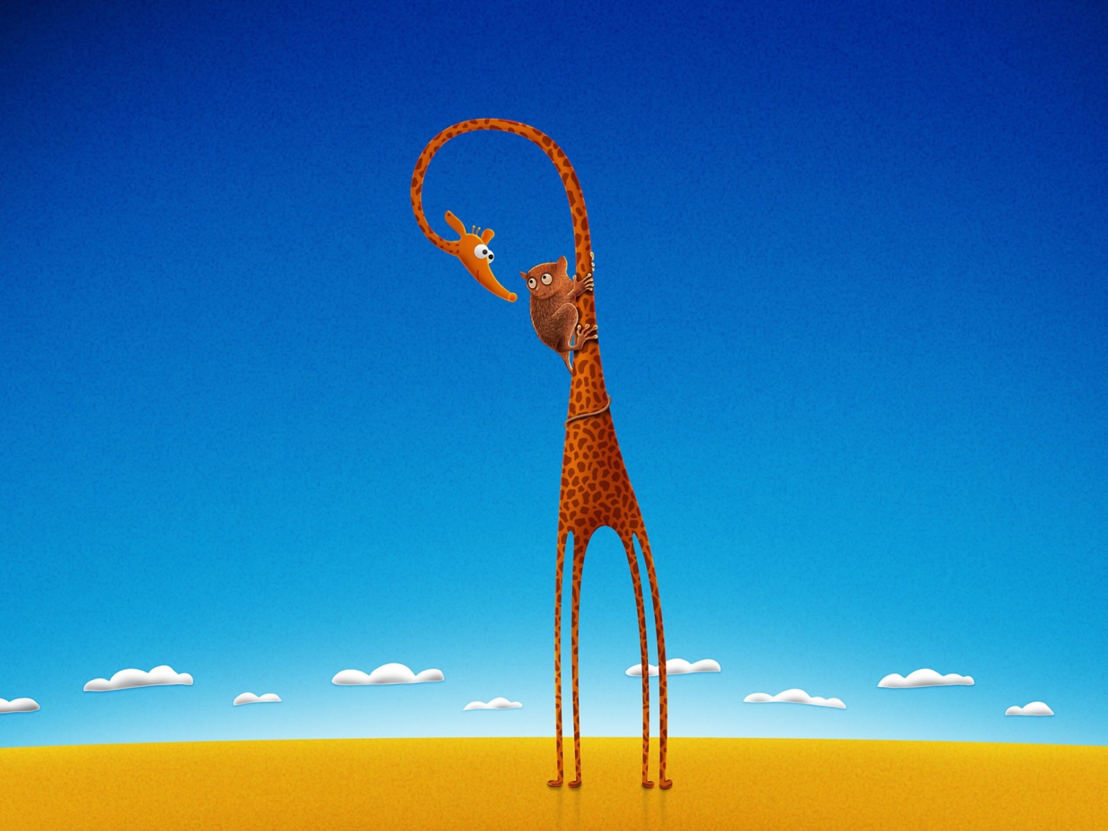 Funny Giraffe With Friend screenshot #1 1600x1200