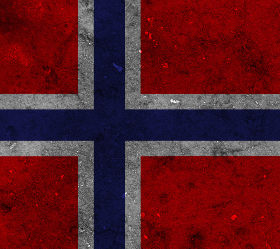 Обои Norway Flag Scandinavian Cross 960x854