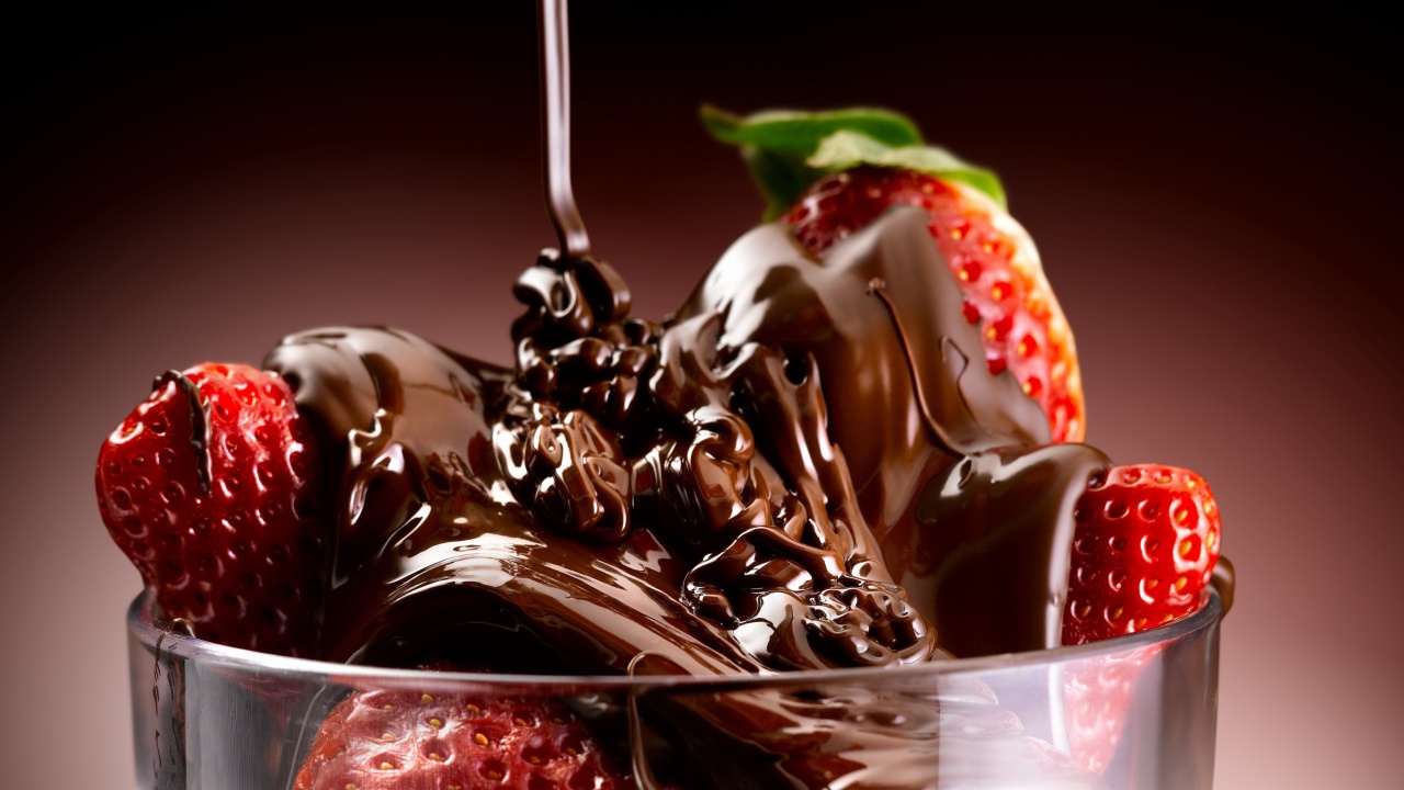 Das Chocolate Covered Strawberries Wallpaper 1280x720