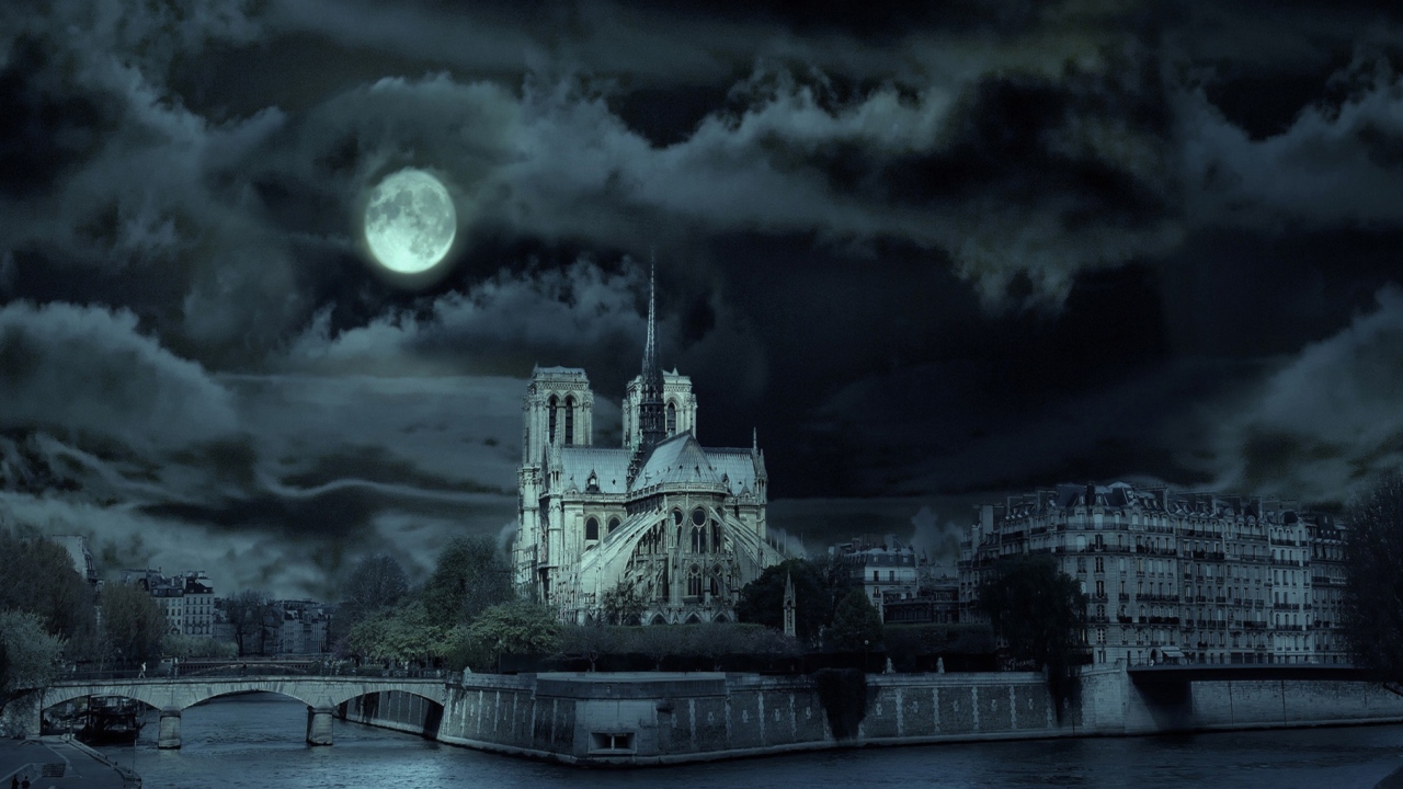 Fondo de pantalla Notre Dame De Paris At Night 1280x720