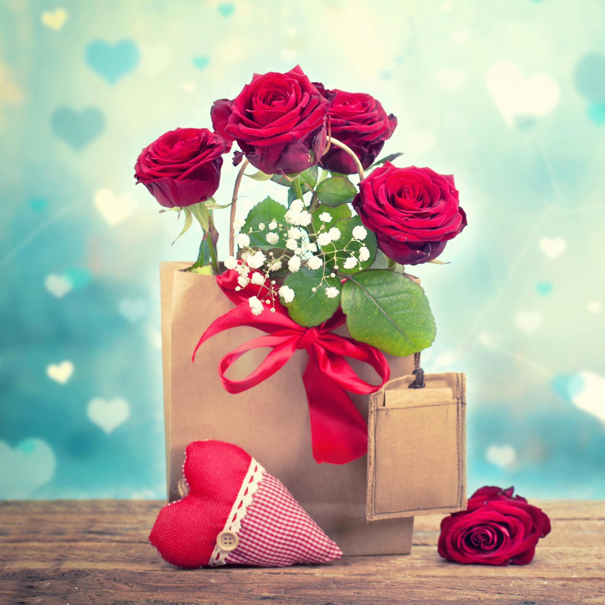 Das Send Valentines Day Roses Wallpaper 2048x2048