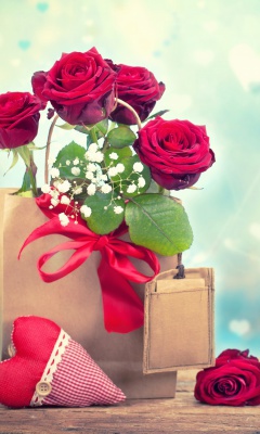 Das Send Valentines Day Roses Wallpaper 240x400