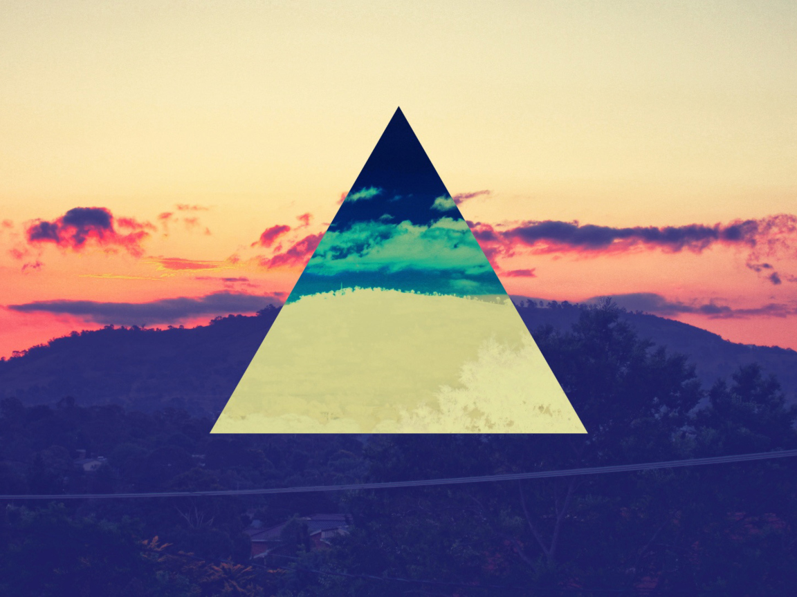 Sunset Inverted Colour Triangle wallpaper 1152x864