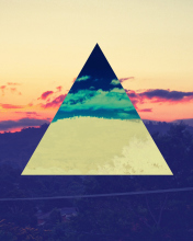 Sunset Inverted Colour Triangle wallpaper 176x220