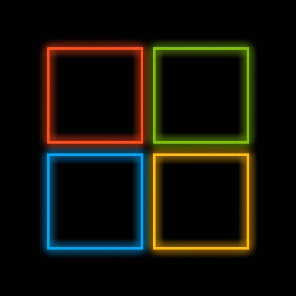 Обои OS Windows 10 Neon 1024x1024