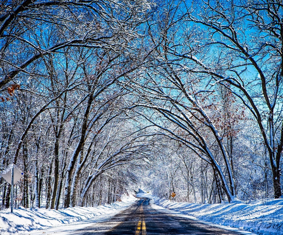 Fondo de pantalla Winter Tunnel 960x800