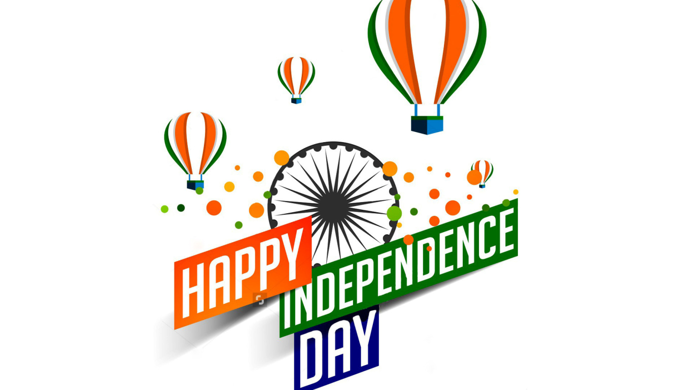 Обои Happy Independence Day of India 2016, 2017 1366x768