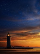 Lighthouse at sunset screenshot #1 132x176