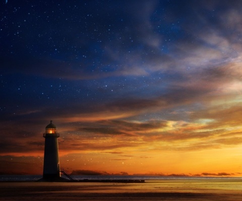Lighthouse at sunset screenshot #1 480x400