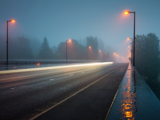 Road in Fog wallpaper 320x240