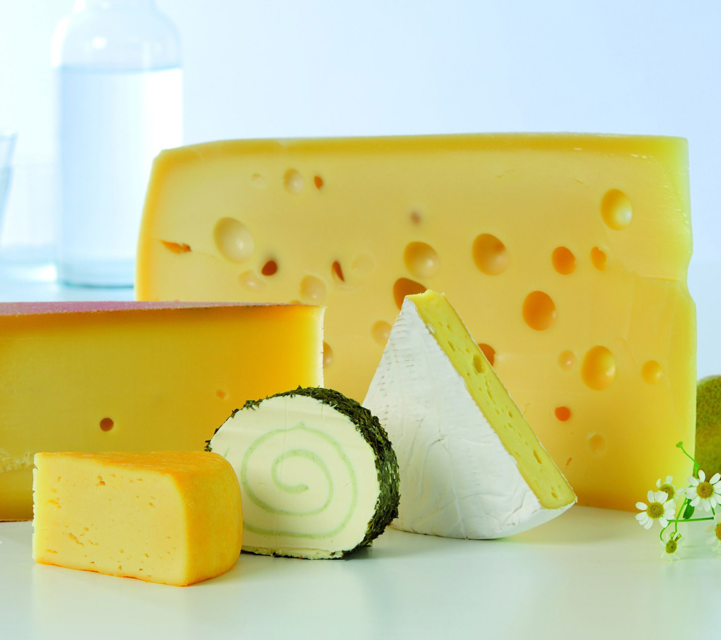 Das Cheeses and Pear Wallpaper 1440x1280