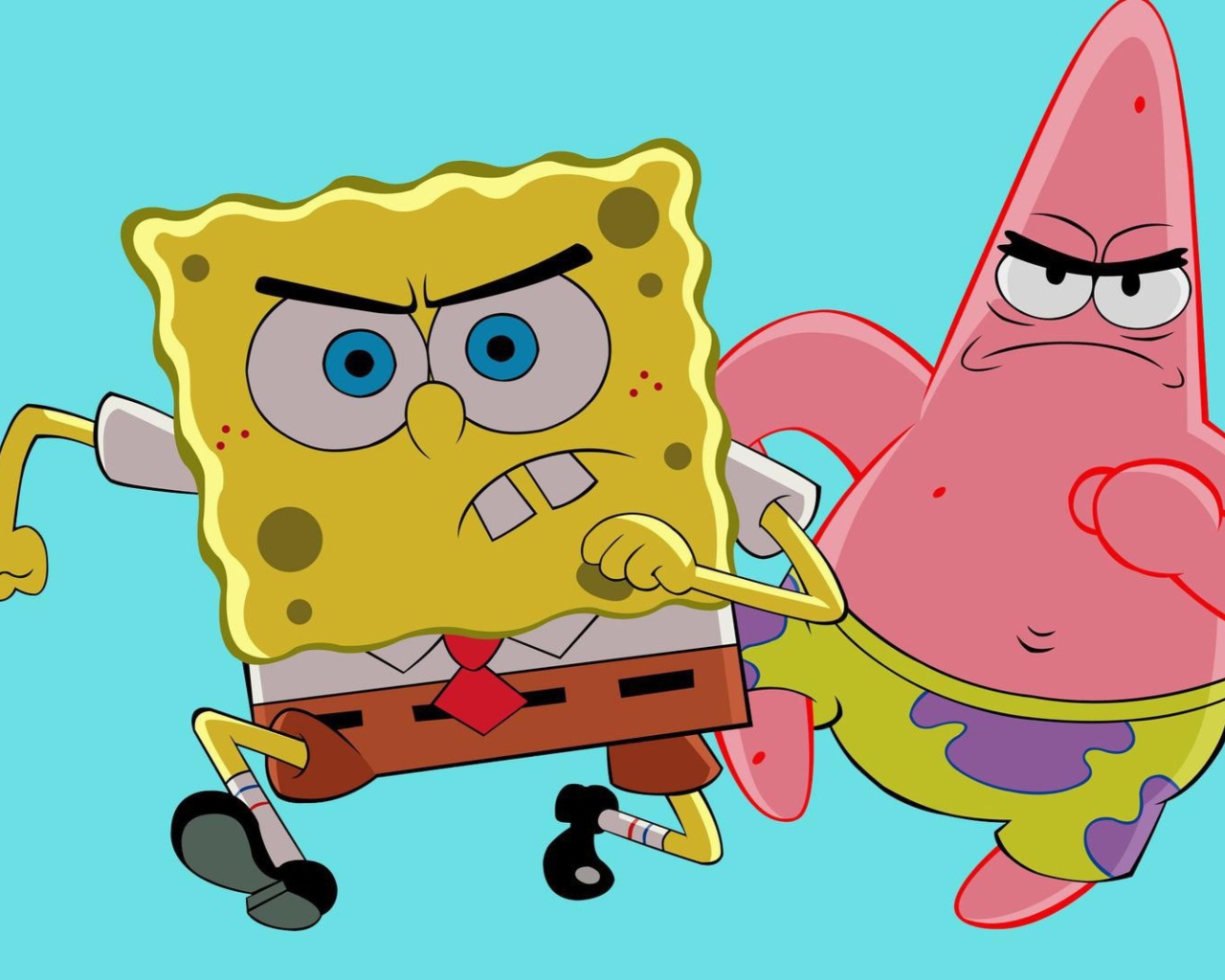 Обои Grumpy Spongebob 1280x1024