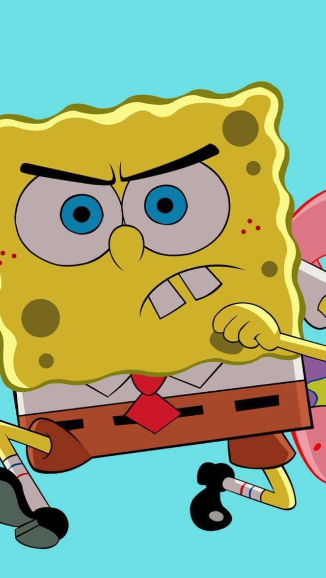 Grumpy Spongebob wallpaper 640x1136