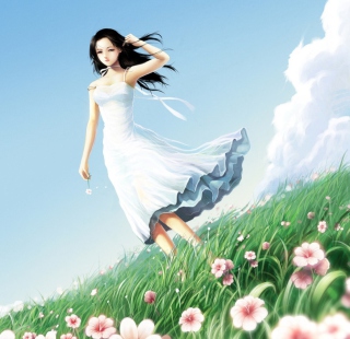 Girl In White Dress Wallpaper for iPad Air