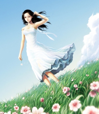 Girl In White Dress - Obrázkek zdarma pro 360x640