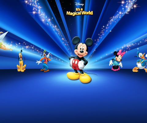 Sfondi Disney Characters Dark Blue 480x400