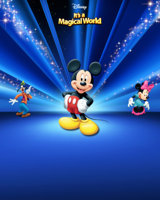 Disney Characters Dark Blue - Obrázkek zdarma pro 128x160