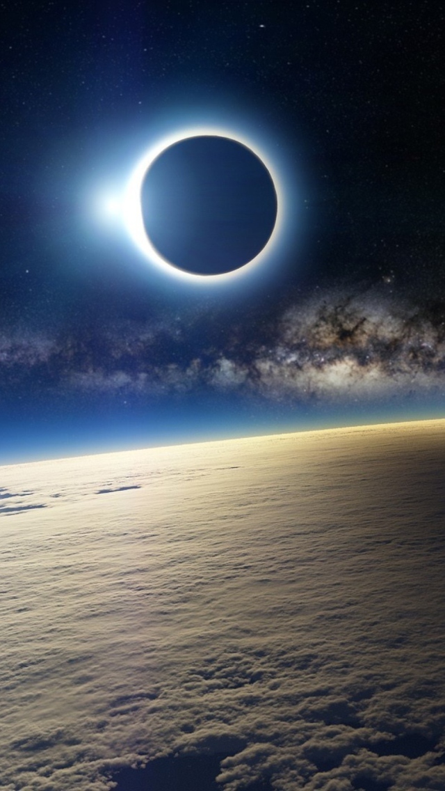 Eclipse From Space wallpaper 640x1136