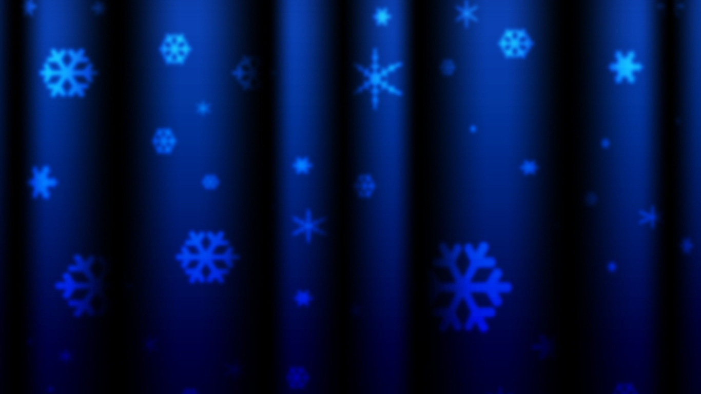 Screenshot №1 pro téma Blue Snowflakes 1366x768