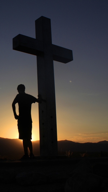 Cross In Sunrise wallpaper 360x640