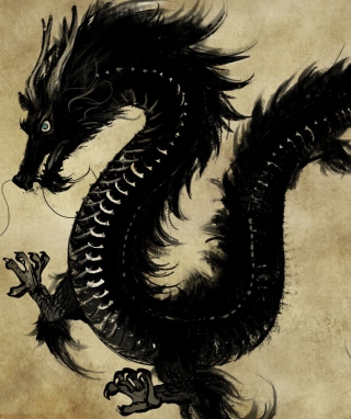 Chinese Black Dragon - Fondos de pantalla gratis para 176x220