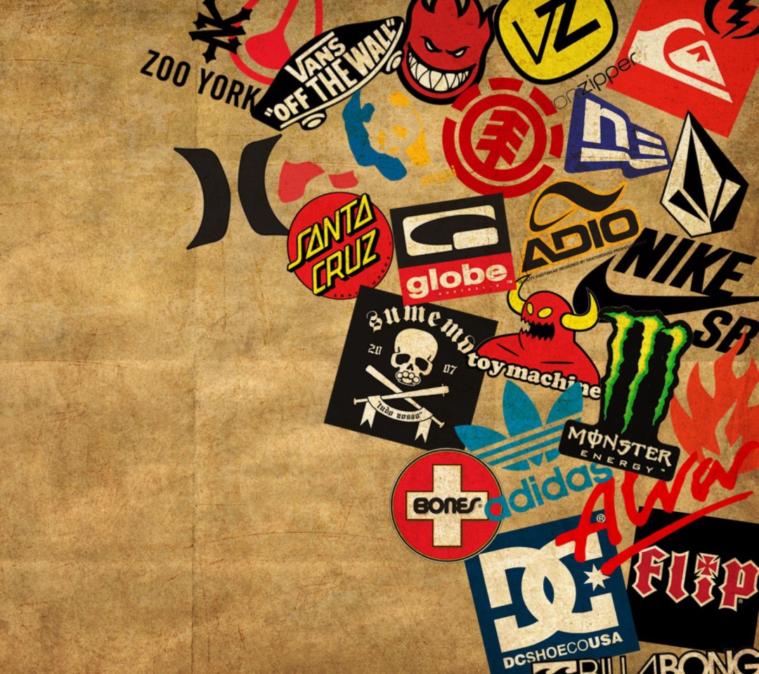 Das Skateboard Logos Wallpaper 1080x960