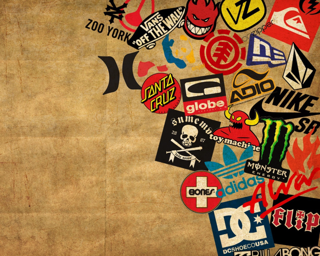 Screenshot №1 pro téma Skateboard Logos 1280x1024