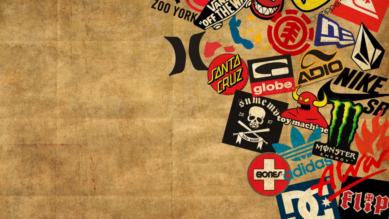 Das Skateboard Logos Wallpaper 1280x720