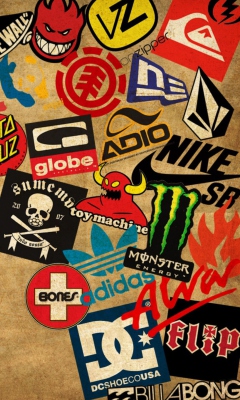Das Skateboard Logos Wallpaper 240x400