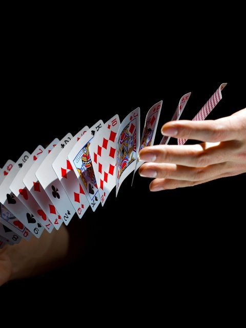 Playing cards trick wallpaper 480x640