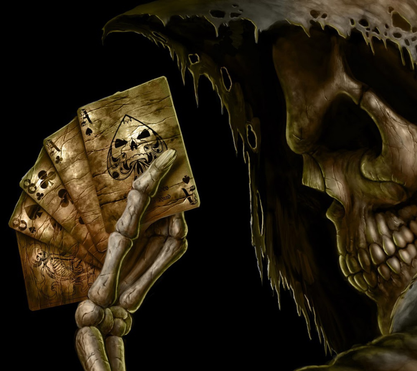 Fondo de pantalla Poker Skeleton 1440x1280