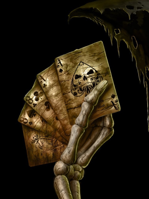 Fondo de pantalla Poker Skeleton 480x640
