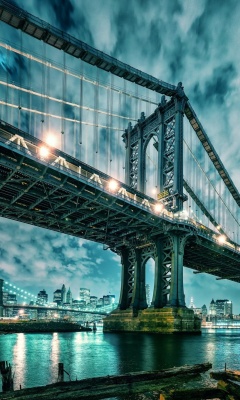 Fondo de pantalla Manhattan Bridge HD 240x400