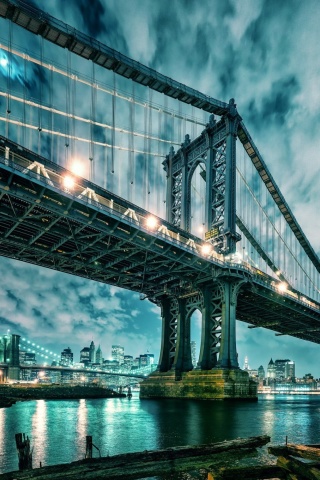 Sfondi Manhattan Bridge HD 320x480
