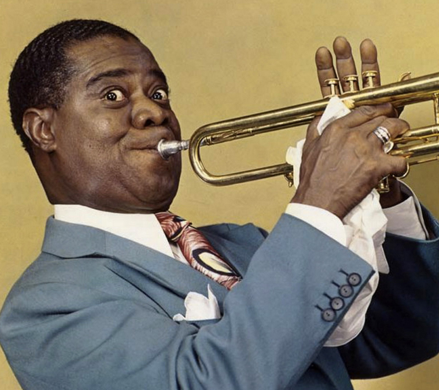 Обои Louis Armstrong, Jazz History 1440x1280