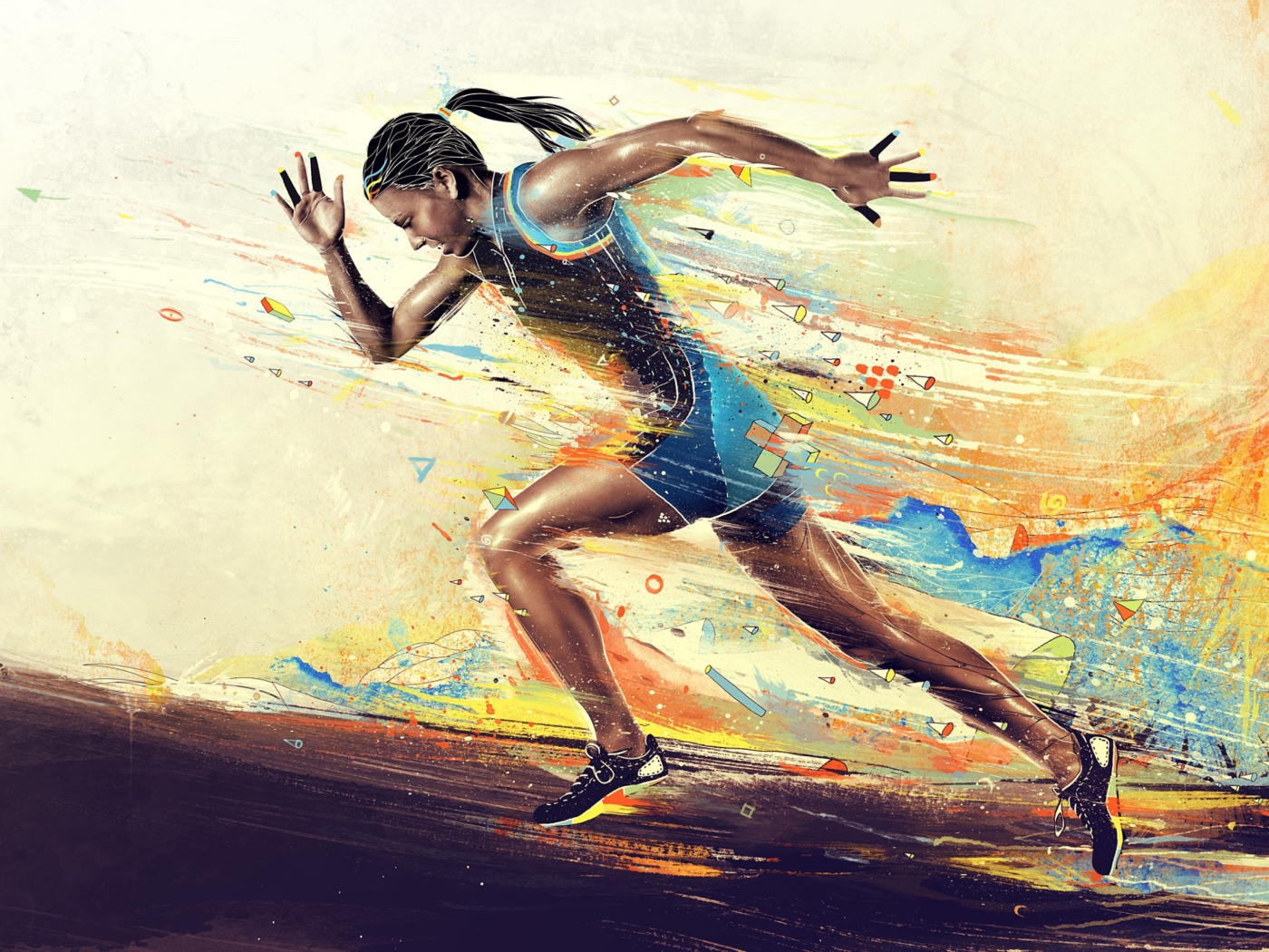 Fondo de pantalla Running Woman Painting 1400x1050