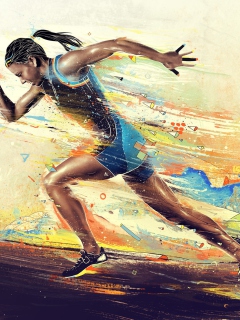 Screenshot №1 pro téma Running Woman Painting 240x320
