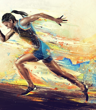 Running Woman Painting - Obrázkek zdarma pro 480x800