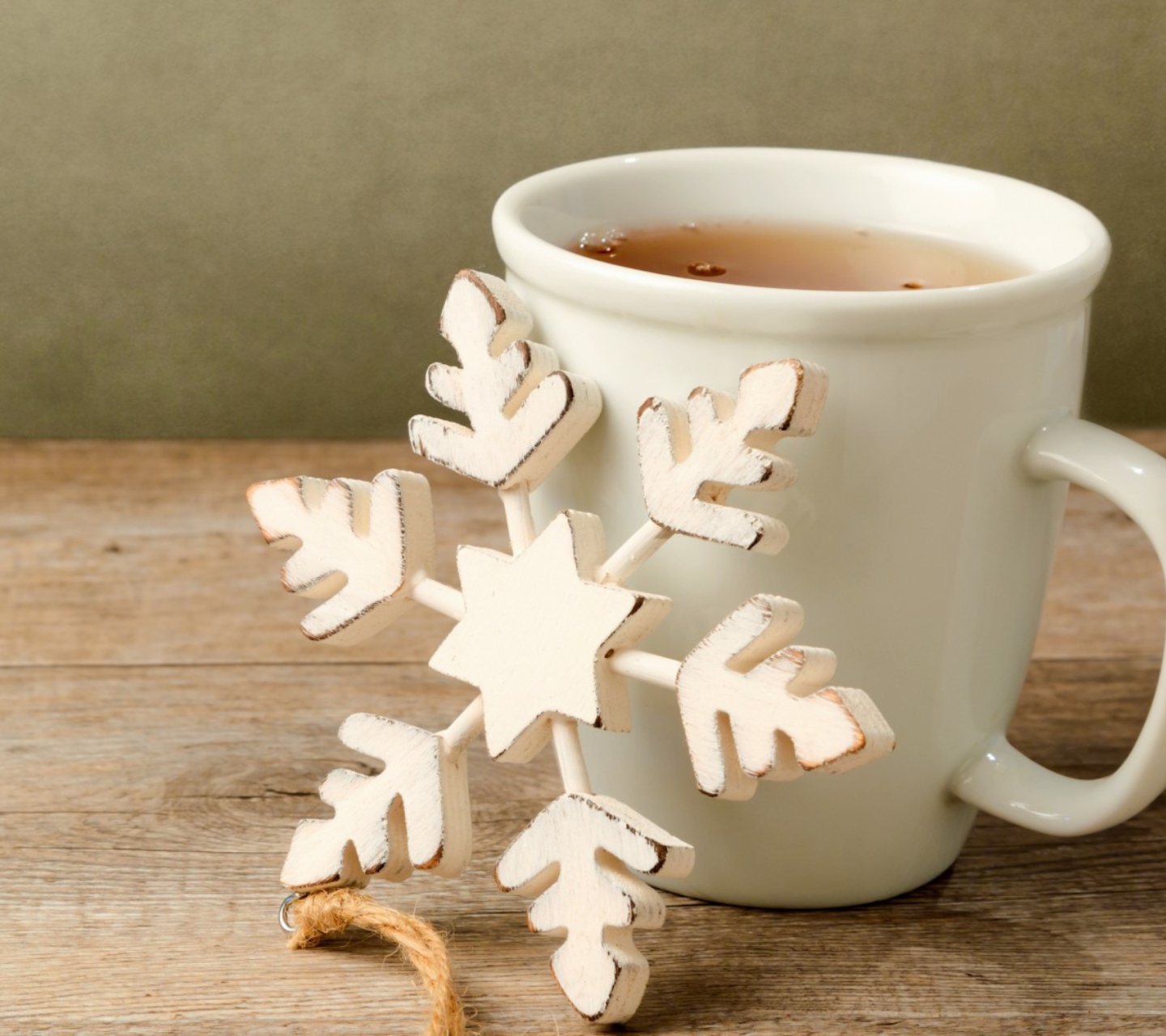 Sfondi White Wooden Snowflake 1440x1280
