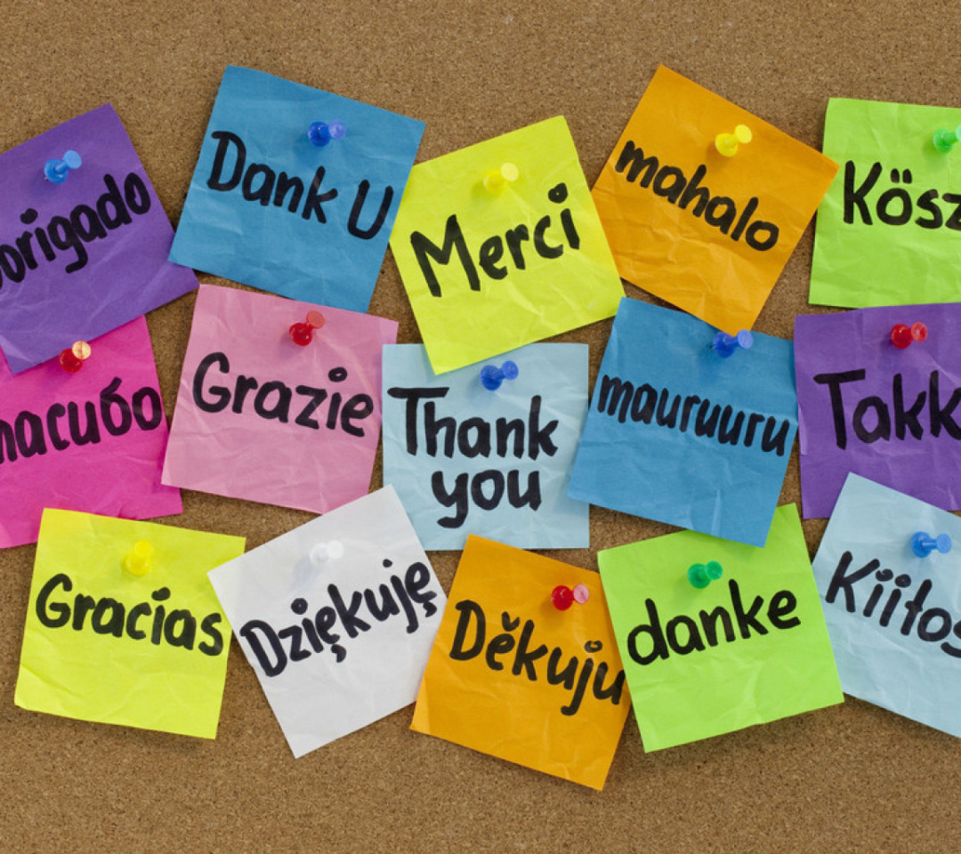 Sfondi How To Say Thank You in Different Languages 1080x960
